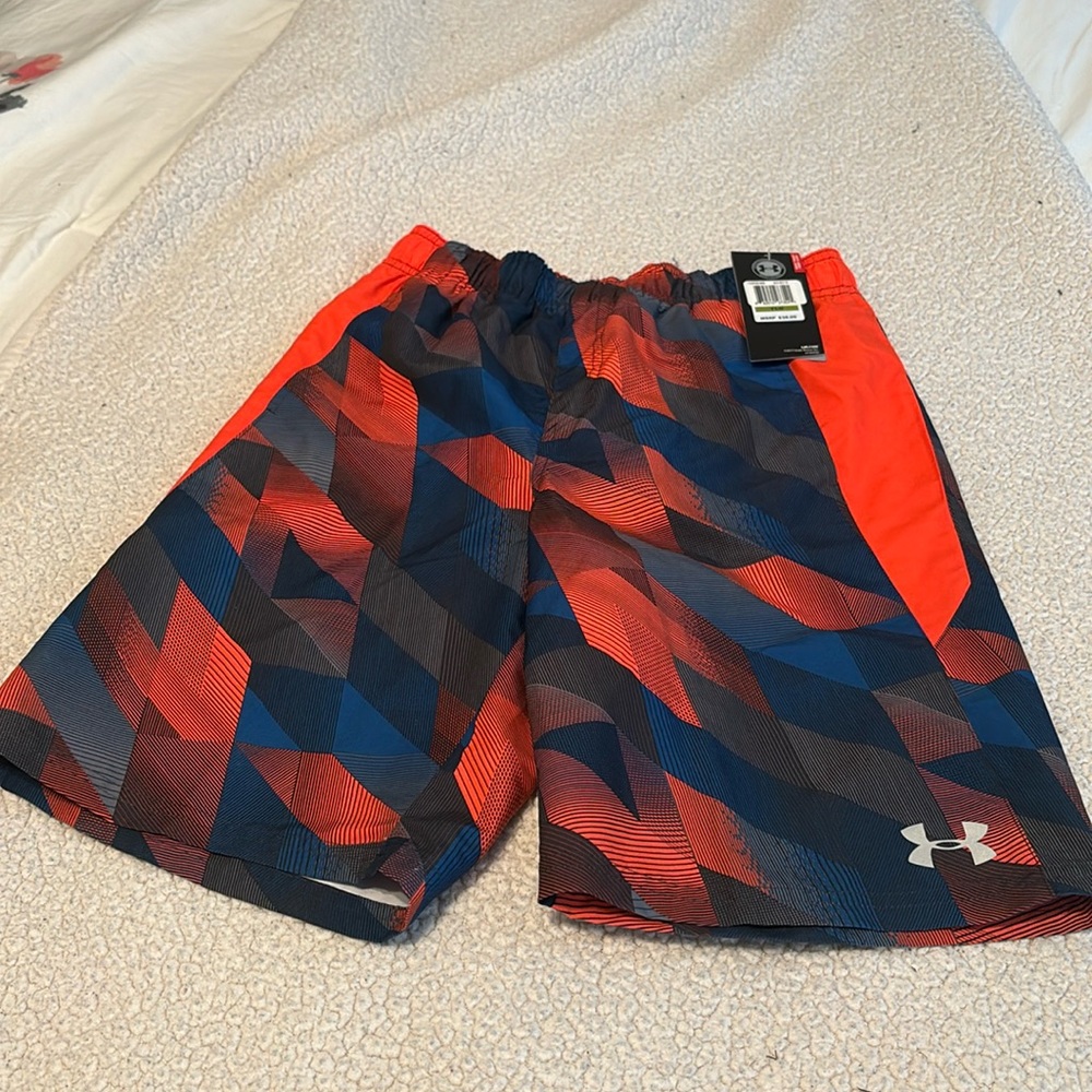 NWT boys Under Armour swim shorts. Size YLG